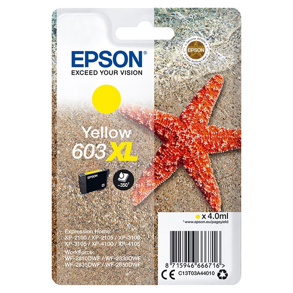 Náplň Epson 603XL, C13T03A44010 žlutá blistr 