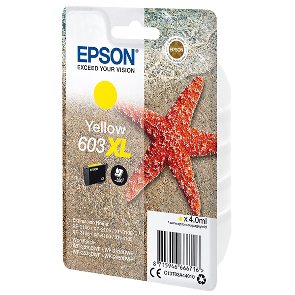 Náplň Epson 603XL, C13T03A44010 žlutá blistr 