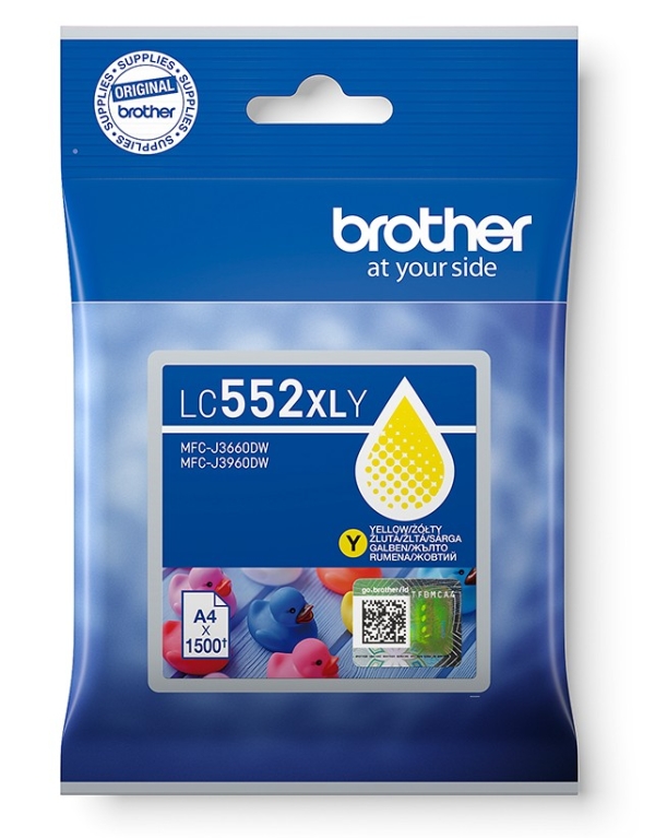 Brother originální ink LC552XLY, yellow, 1500str.