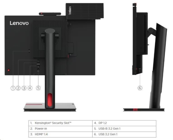 LENOVO LCD TIO 22 Gen5 - 21.5",IPS,mat,16:9,1920x1080 touch,178/178,4/6/16ms,250cd/m2,1000:1,DP,USB,VESA,Pivot,repro,cam