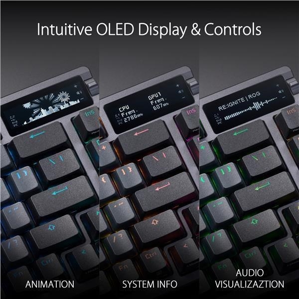 ASUS klávesnice ROG AZOTH, mechanická, Bluetooth, US, černá