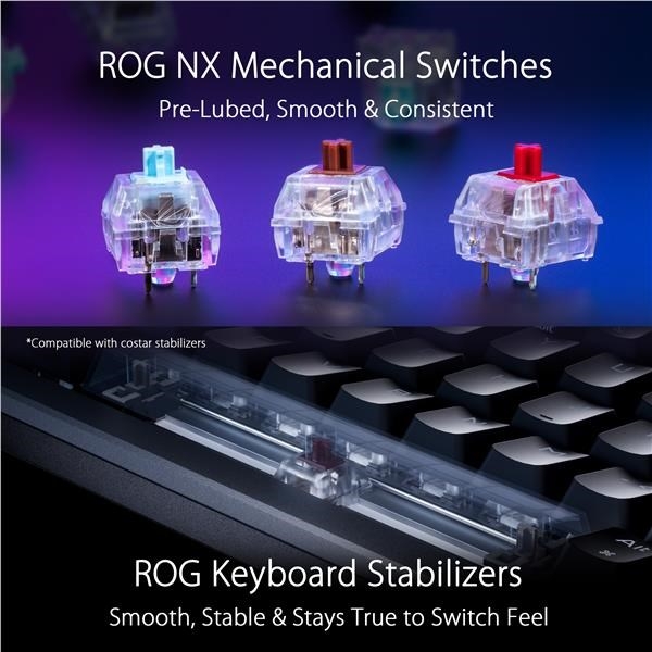 ASUS klávesnice ROG AZOTH, mechanická, Bluetooth, US, černá
