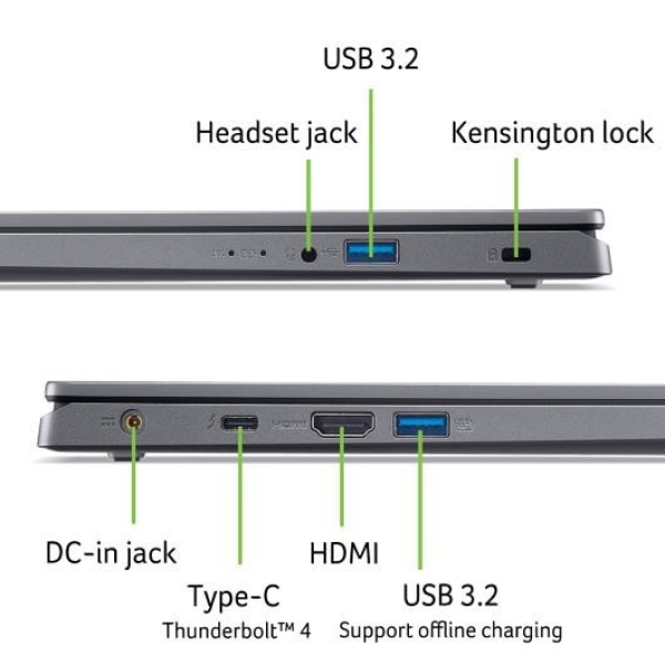 ACER NTB Aspire 15 (A15-51M-97FW),i9-13900H,15.6"FHD,16GB,1TB SSD,UHD,Linux,Gray