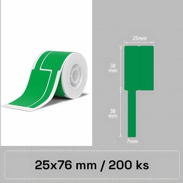 Niimbot štítky na kabely T 25x76mm 200ks Zelené pro B21, B21S, B3, B1S