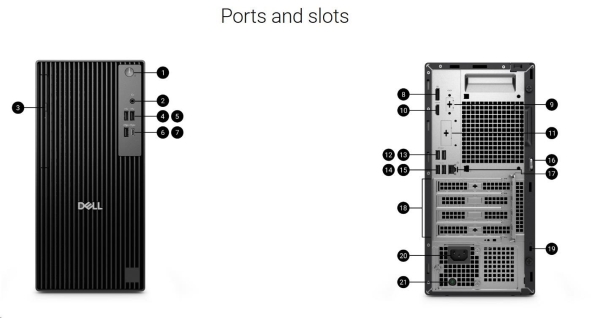 Dell Pro/QCT1255/Tower/R5-8600G/16GB/512GB/AMD int/W11P/3RNBD