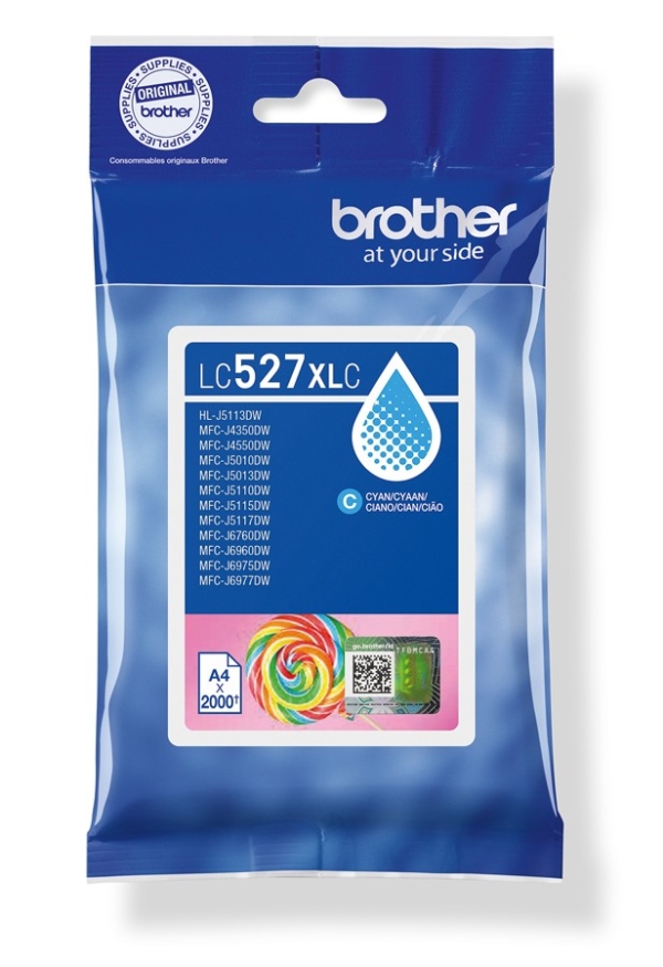 Brother LC527XLC - Vysoká výtežnost - azurová - originální - polštárový balícek - inkoustová cartridge - pro Brother MFC-J4350DW, MFC-J4550DW