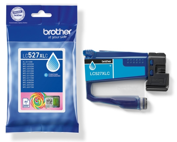 Brother LC527XLC - Vysoká výtežnost - azurová - originální - polštárový balícek - inkoustová cartridge - pro Brother MFC-J4350DW, MFC-J4550DW