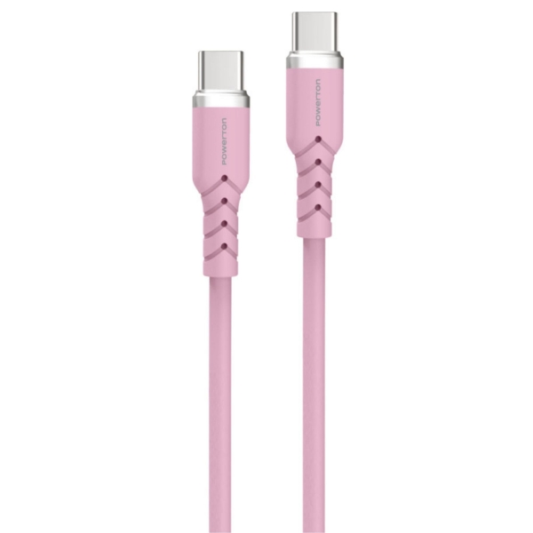 Powerton ENERGY PASTEL EDITION Kabel USB-C, 100W, 1m, silikonový, růžová