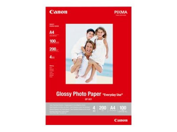Canon GP-501 - Lesklý - A4 (210 x 297 mm) - 200 g/m2 - 100 listy fotografický papír - pro PIXMA iP90, MG2555, mini260, MP180, MP490, MP510, MP550, MP560, MP960, MX330, TS7450
