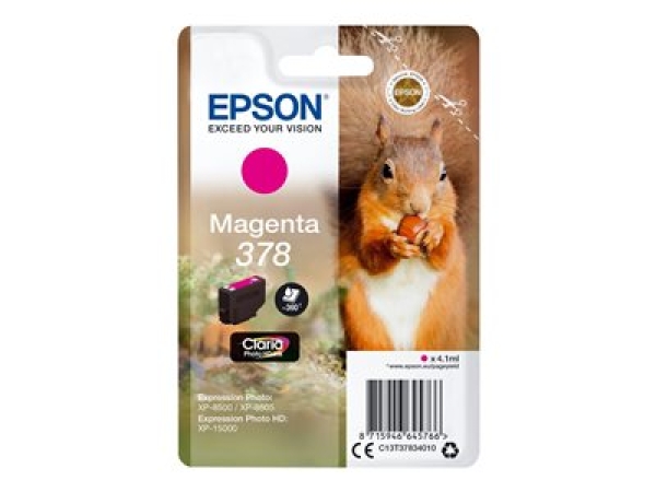 Epson 378 - 4.1 ml - purpurová - originální - blistr s RF / akustickým alarmem - inkoustová cartridge - pro Expression Home XP-8605, 8606; Expression Home HD XP-15000; Expression Photo XP-8500, 8700