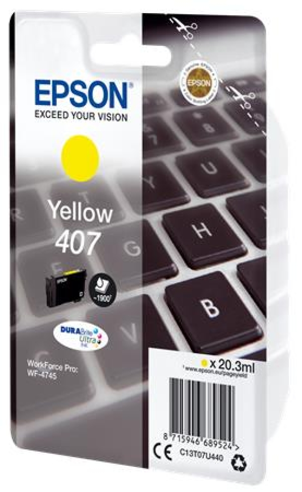 Náplň Epson 407, C13T07U440 (L) žlutá 