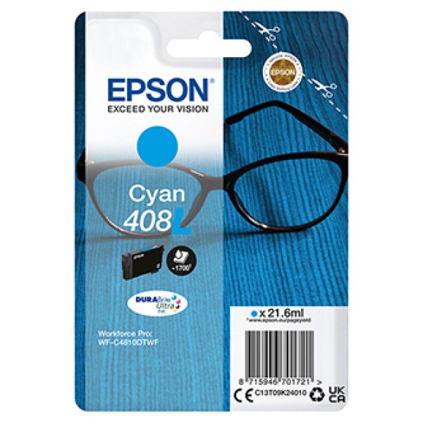 Náplň Epson 408L, C13T09K24010 azurová