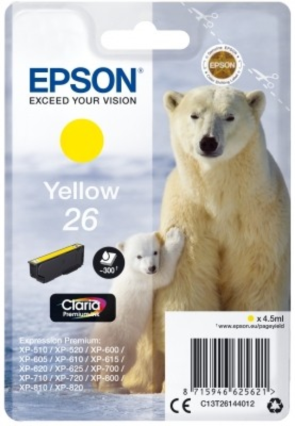 Náplň Epson 26, C13T26144012 žlutá blistr 
