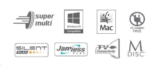 Externí mechanika HITACHI LG DVD-W/CD-RW/DVD±R/±RW/RAM GP60NS60, Slim, Silver, box+SW (GP60NS60) 