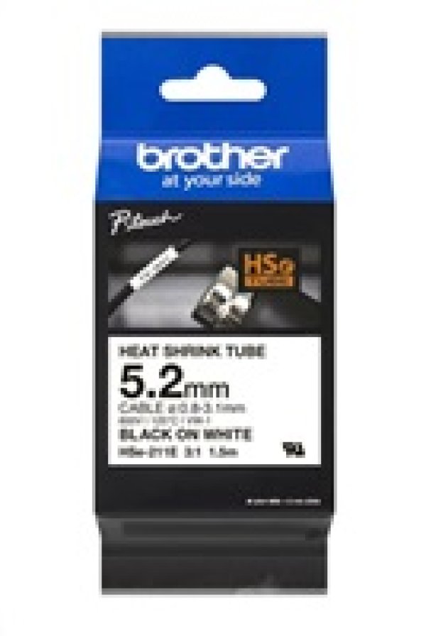 BROTHER smršťovací bužírka - HSE-211E bílá pro E300VP H300 H500 E550 P700 P750 D800 P900 P950 - 5,2 / o 0,8-3,1 / 3:1
