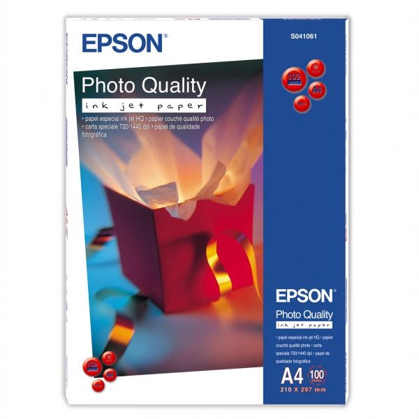 Epson Photo Quality InkJet Paper, foto papír, matný, bílý, A4, 102 g/m2, 720dpi, 100 ks, C13S041061, inkoustový