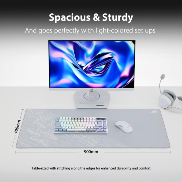 ASUS podložka pod myš ROG Scabbard II Arctic Gray XXL, textil