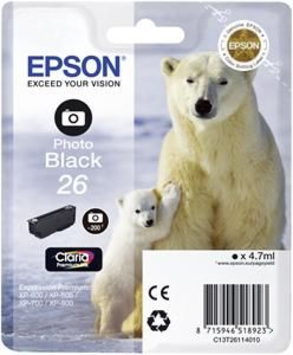 Náplň Epson 26, C13T26114012 foto černá blistr 