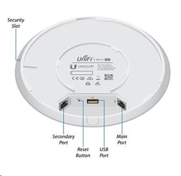UBNT UniFi AP AC PRO, včetně PoE adaptéru [vnitřní/venkovní AP, dual-b 2.4+5GHz (450+1300Mbps), MIMO, 802.11a/b/g/n/ac]