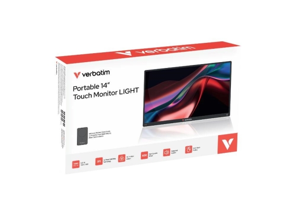 Verbatim Přenosný dotykový monitor 14" FHD LIGHT s powerbankou 5000mAh