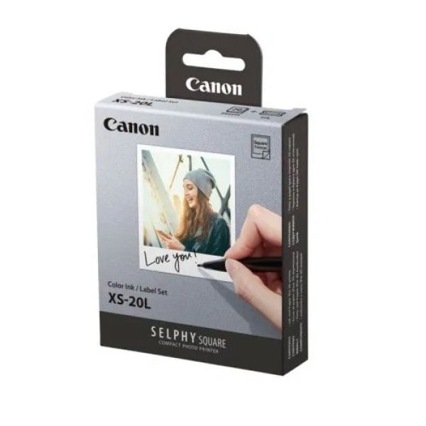 Canon XS-20L papír + ink, XS-20L, foto papír, samolepící, 4119C002, bílý, 20 ks, termosublimační,Canon SELPHY Square QX10