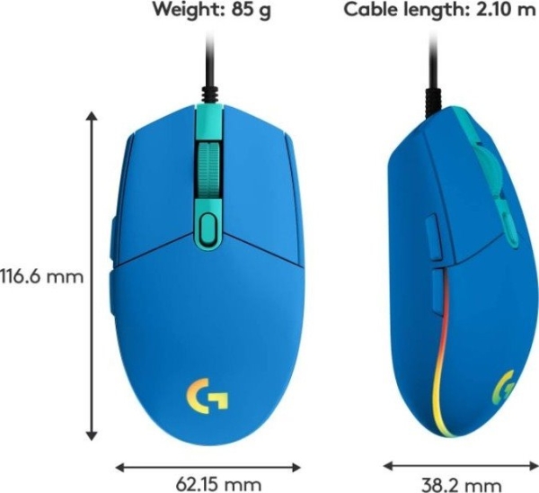 Logitech Gaming Mouse G203 LIGHTSYNC 2nd Gen, EMEA, USB, blue