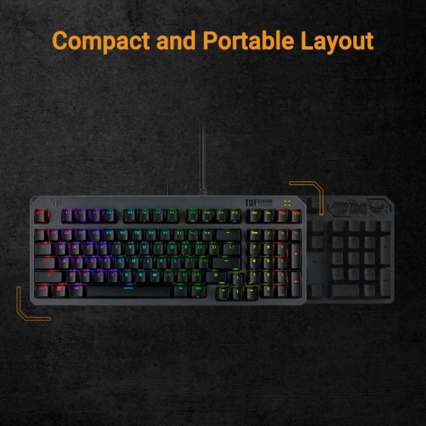 ASUS klávesnice TUF Gaming K3 GEN II, mechanická, US, šedá
