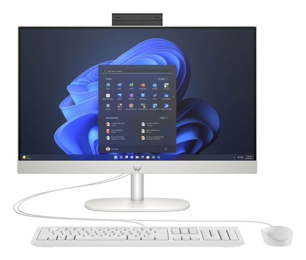 HP AIO ProOne 245 G10 AiO 23.8 NT Ryzen 3 7320U,8GB,512GB,Radeon 610M,WiFi 6+BT,klávesnice a myš,90W, bílá,HDMI,Win11Pro