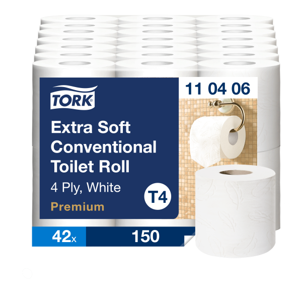 Tork T4 toaletní papír konvenční role celulóza bílý 4vrstvý 18,75 m  6 rolí