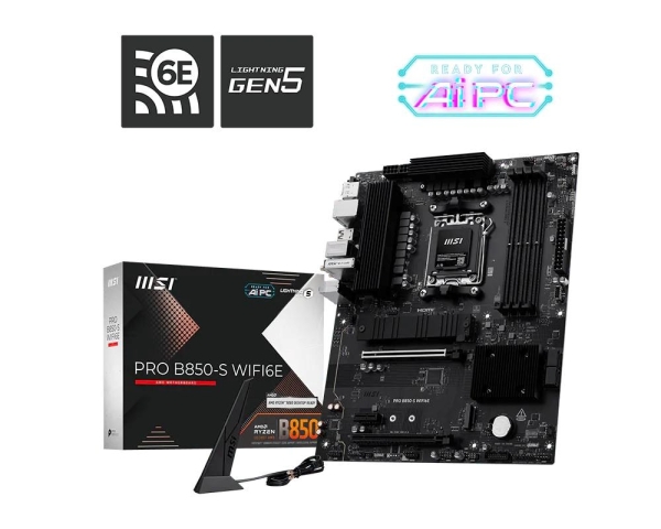 MSI MB Sc AM5 PRO B850-S WIFI6E, AMD B850, 4xDDR5, WiFi, 1xHDMI, 1xDP