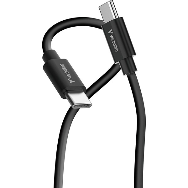 Verbatim USB kabel USB C samec - USB C samec, 60W, 1m, černo-bílá, box, 32391