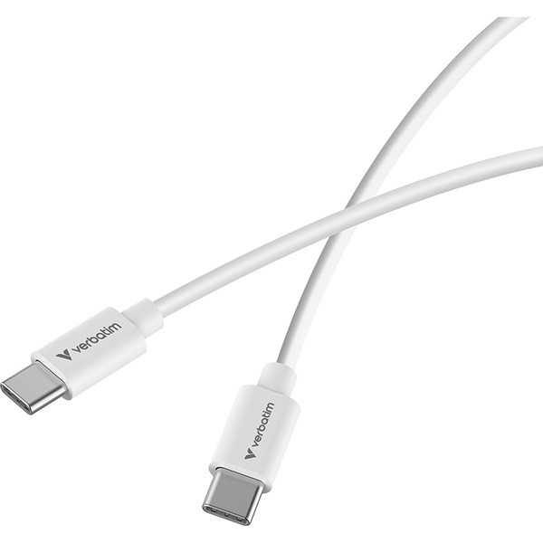 Verbatim USB kabel USB C samec - USB C samec, 60W, 1m, černo-bílá, box, 32391