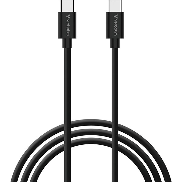 Verbatim USB kabel USB C samec - USB C samec, 60W, 1m, černo-bílá, box, 32391