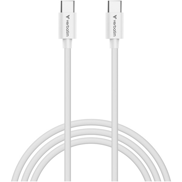 Verbatim USB kabel USB C samec - USB C samec, 60W, 1m, černo-bílá, box, 32391
