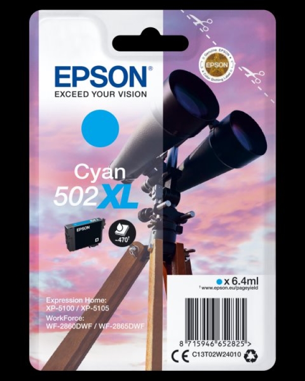 Náplň Epson 502XL, C13T02W24010 azurová