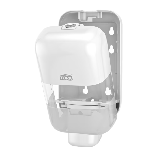 Tork S5 mini zásobník na mýdla a dezinfekční prostředky, bílý