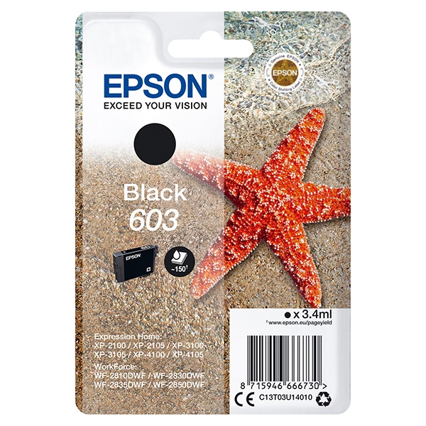 Náplň Epson 603, C13T03U14010 černá