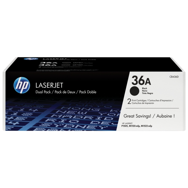 HP 36A (CB436AD), dvojbalení černých originálních tonerů do tiskárny HP