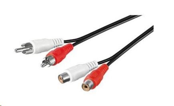 PremiumCord Kabel 2x Cinch-2x Cinch, M/F 15m