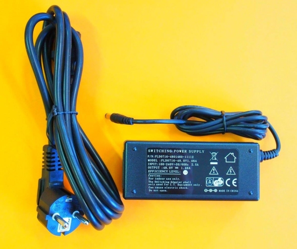 MikroTik napájecí adaptér 48POW, 48V 1.46A 70W, napájecí kabel