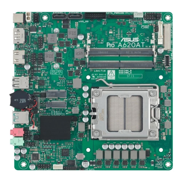 ASUS MB Sc AM5 PRO A620AT-CSM, AMD A620A, 2xDDR5 SODIMM, 1xHDMI, 1xDP, 1xLVDS, Thin Mini-ITX