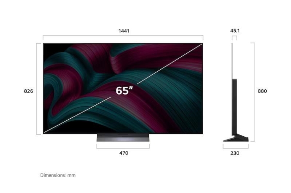 LG OLED65C54LA 65" 4K Smart TV, OLED evo, Perfect Black, webOS, AI Magic Remote, HDMI 2.1, USB, Wi-Fi, Bluetooth