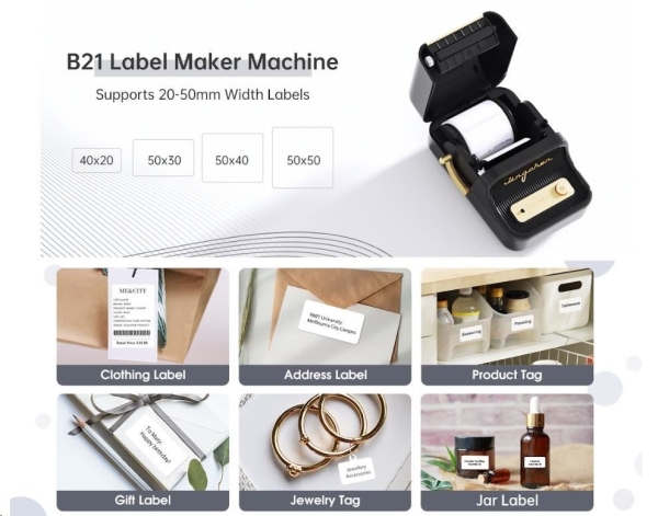 Niimbot Tiskárna štítků B21 Smart, černá + role štítků