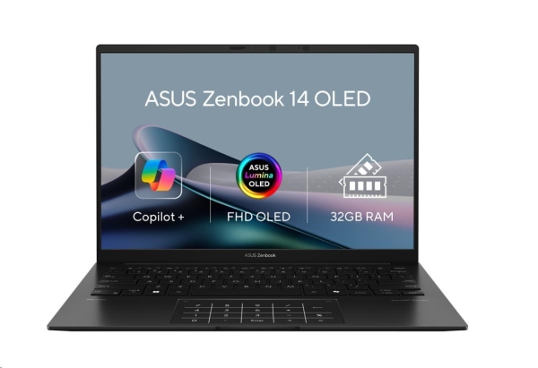 ASUS NTB Zenbook 14 (UM3406GA-OLED038X), Ryzen AI 7 445, 14" 1920 x 1200, 32GB, 1TB SSD, Radeon, W11 Pro, Black