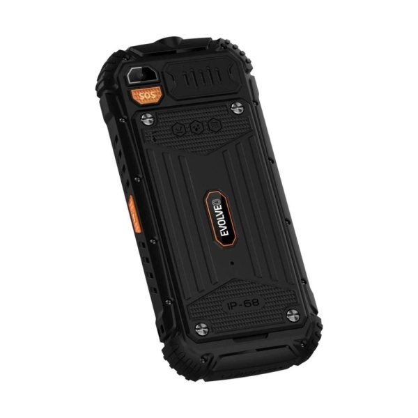 EVOLVEO StrongPhone Q1, vodotěsný odolný Dual SIM telefon, černo-oranžový