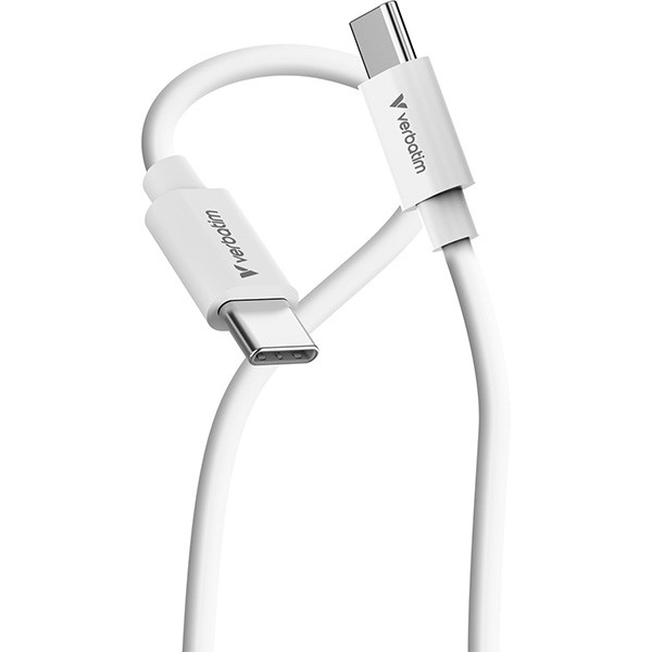 Verbatim USB kabel USB C samec - USB C samec, 100W, 3m, bílá, box, 32409