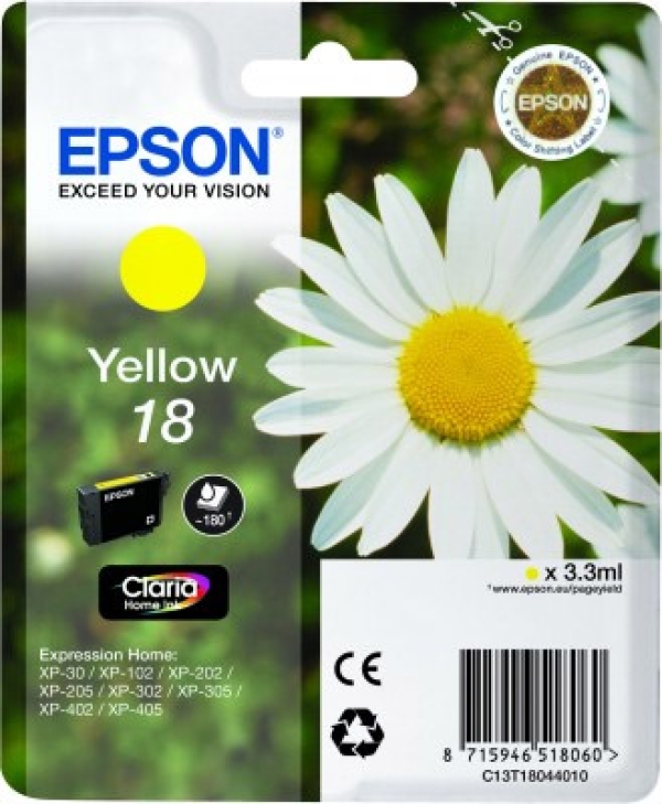 Náplň Epson 18, C13T18044010 žlutá 
