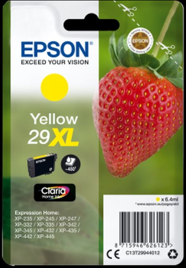 Náplň Epson 29XL, C13T29944012 žlutá blistr 