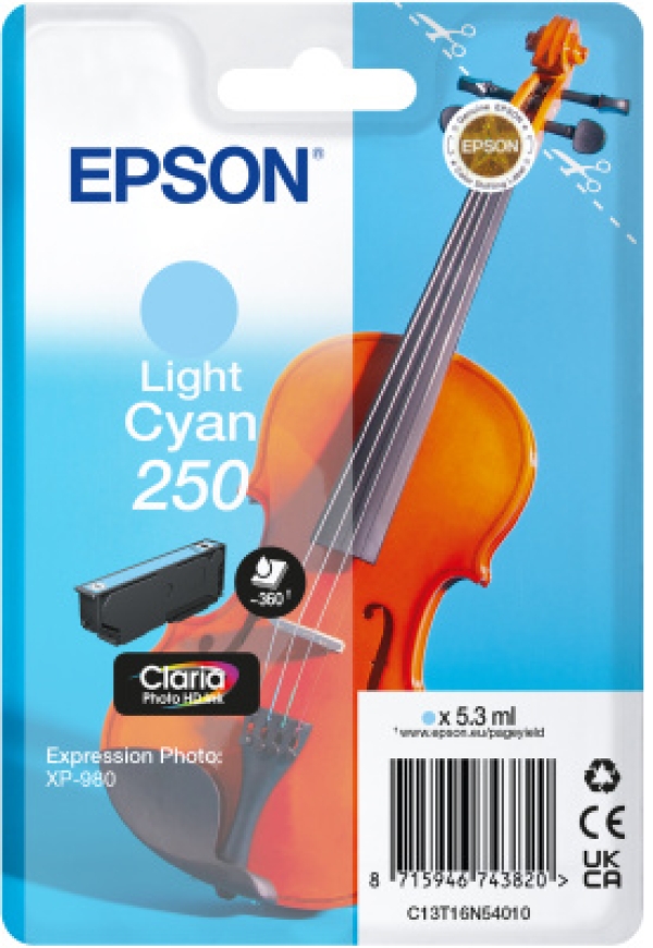Epson 250 - 5.3 ml - svetle azurová - originální - blistr - inkoustová cartridge - pro P/N: C11CL95402