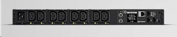 CyberPower Rack PDU, Switched & Metered, 1U, 16A, (8)C13, IEC-320 C20